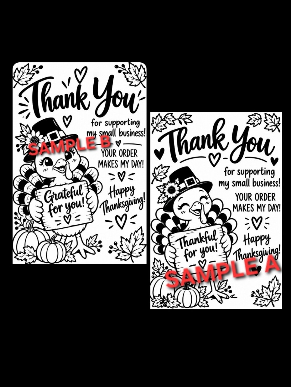 50ct. 4x6 CUSTOM THANKSGIVING TY LABELS